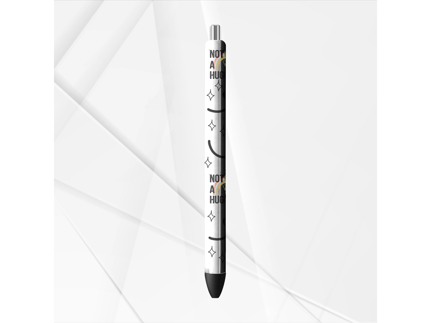 Not a Hugger Funny Sarcastic UVDTF Pen Wrap: Permanent Adhesive Waterproof