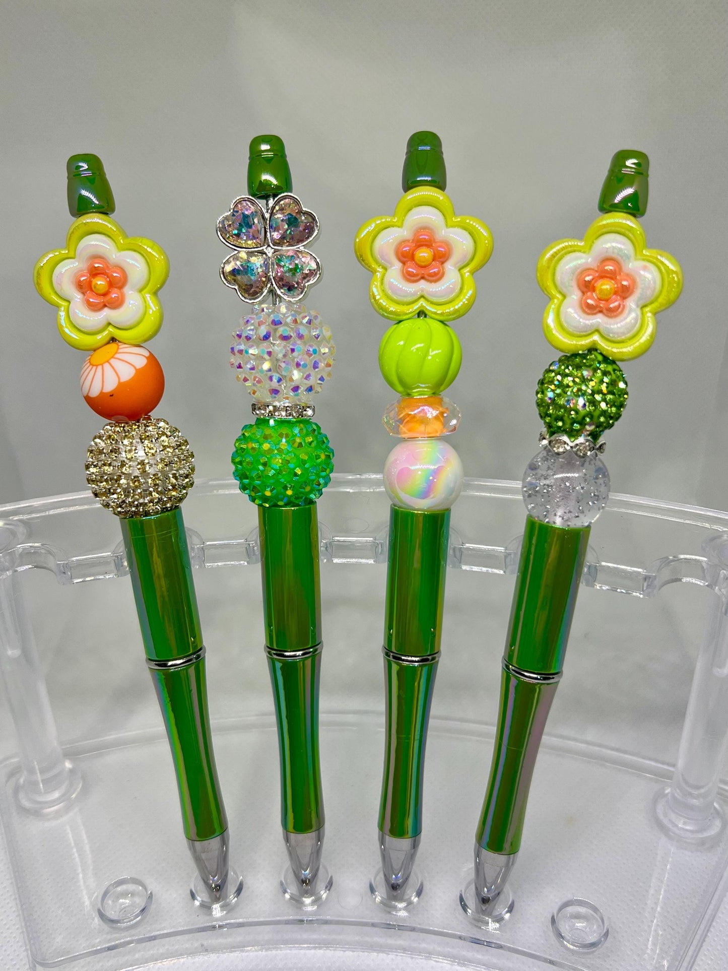 Beaded Pen Retro Flower, Refillable Ink Pen, Sarcastic Pen, Fun Pens Acrylic Beads, Custom Pen, Retractable Ink Pen, Graduation