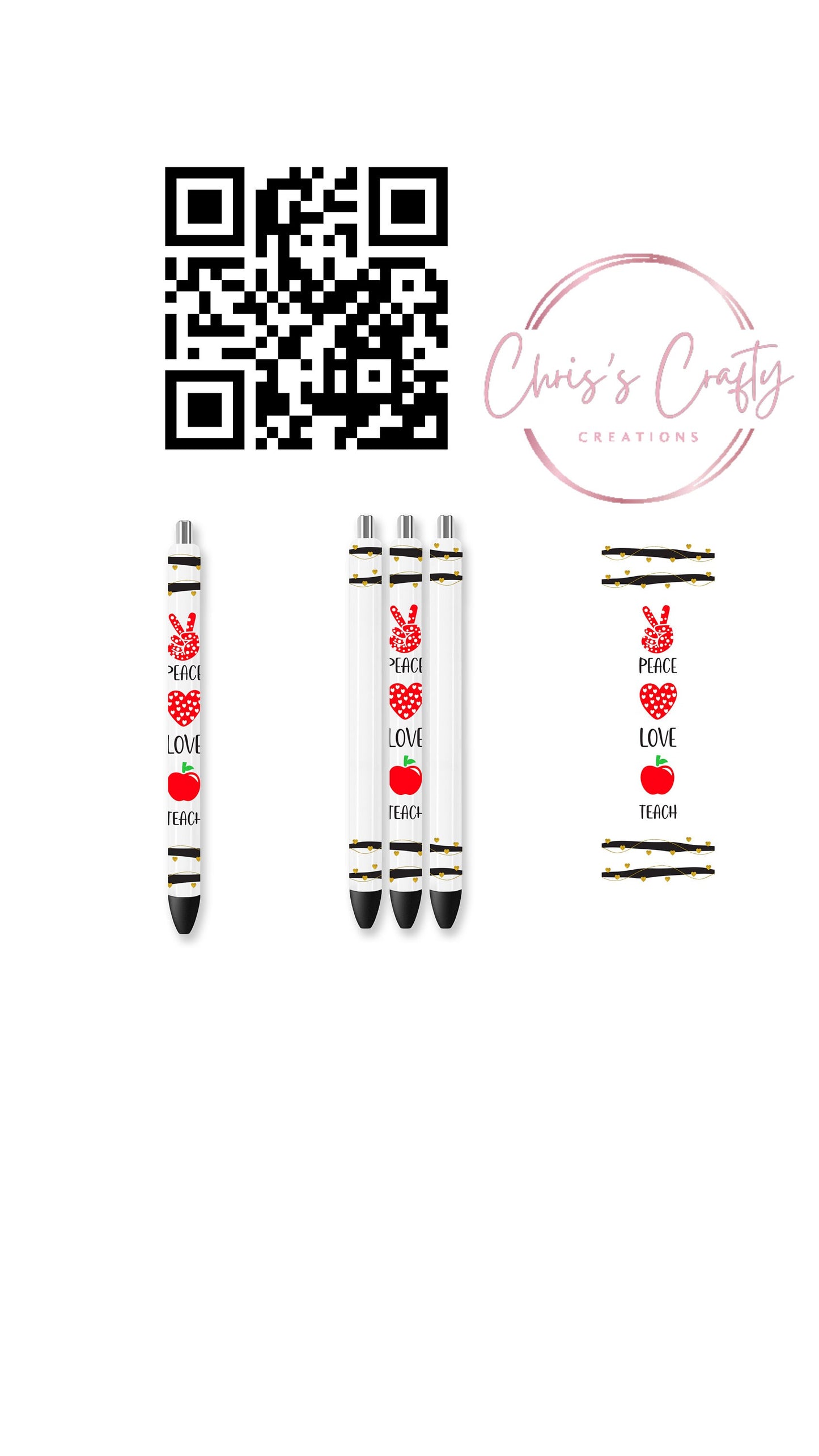 UVDTF Pen Wrap Teacher, Ready to Apply, Permanent Waterproof Adhesive