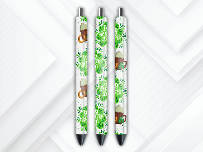 UVDTF Pen Wrap St. Patrick’s Day, Clover Shamrock Pen Wrap, Ready to apply, Permanent Waterproof Adhesive