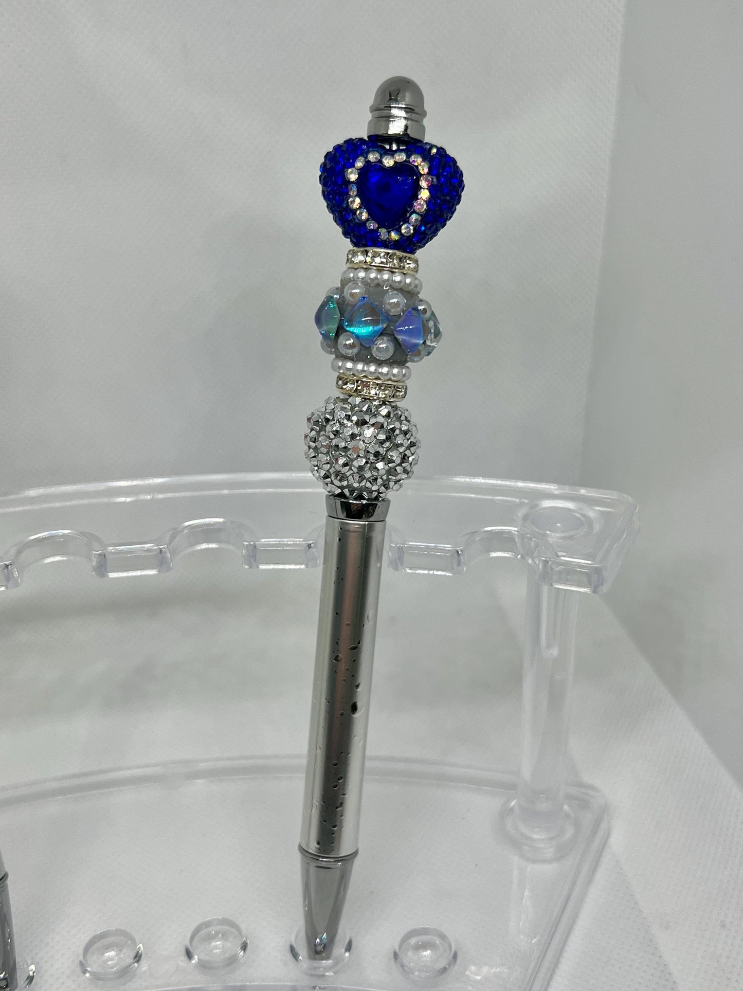 Beaded Pen Rhinestone Heart, Fancy Pen, Fun Pens Acrylic Beads, Custom Pen, Retractable Ink Pen, Gifts