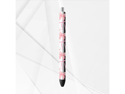 UVDTF Pen Cherries Coquette Bow, Fruit Wrap, Ink Joy Pen, Glitter Metal Pen, Ready to Apply, Permanent Waterproof Adhesive
