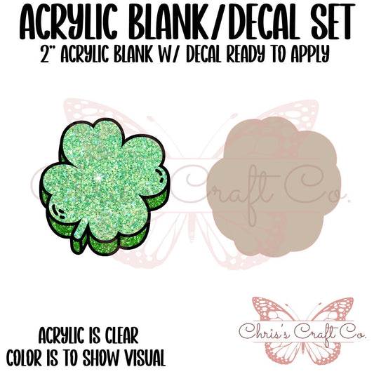 Acrylic Blank Clover Shamrock UVDTF Decal Set, St. Patrick Badge, Diy Badge Reels, UVDTF sticker, Unfinished Badge Reel, Badge Reel Blanks