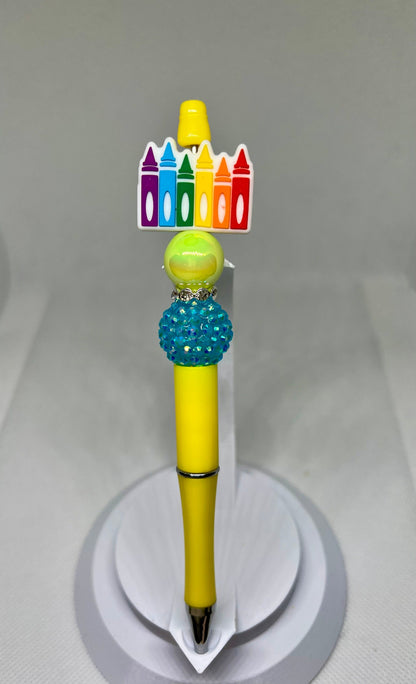 Beaded Pens, Teacher Crayons, Fun Pens Acrylic  Beads, Beaded Pen, Retractable Ink Pen, Gifts