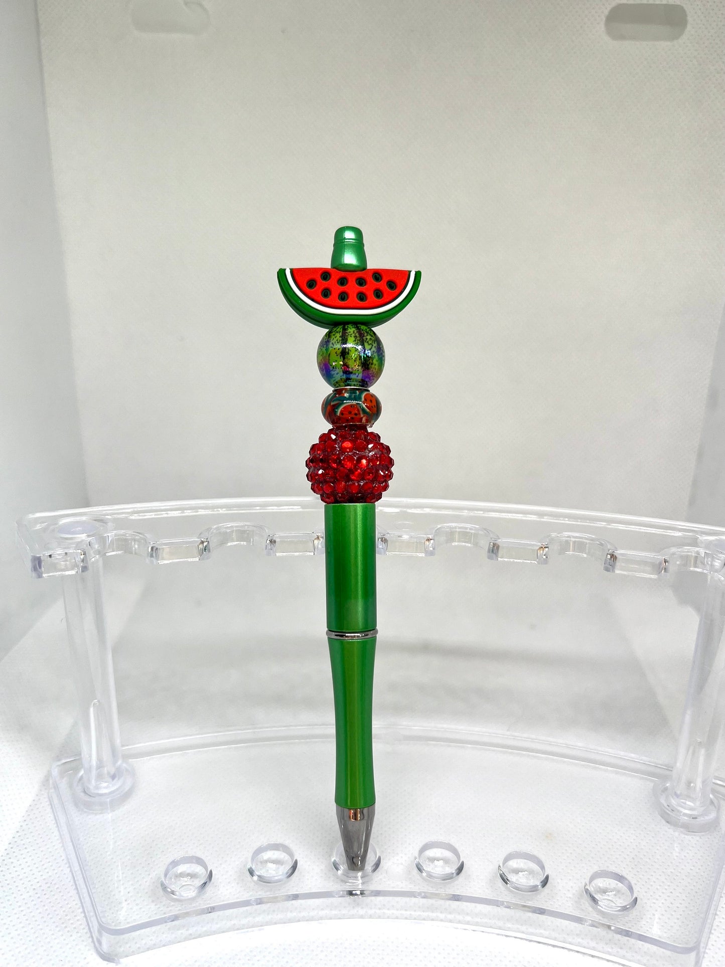 Watermelon Slices Seeds Beaded Pen, Fun Pens Acrylic Beads, Custom Pen, Retractable Ink Pen, Gifts for her, Gifts for Teacher,