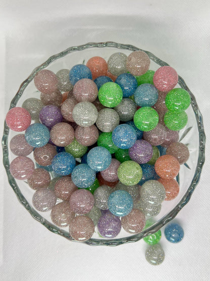 16mm Fancy Glitter Acrylic Beads, Acrylic Gumball Beads in Bulk, 16mm Beads, 16mm Bubble Gum Beads, DIY ideas