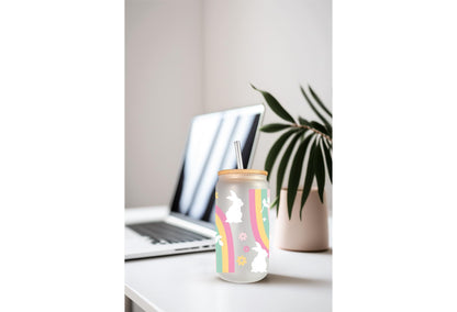 UVDTF Wrap Bunny Rainbow for 16oz Mug Tumbler, Ready to Apply, Permanent Waterproof Adhesive