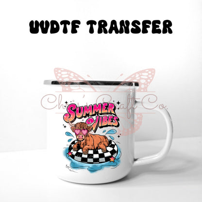 UVDTF Decal Summer Vibes Highland Cow