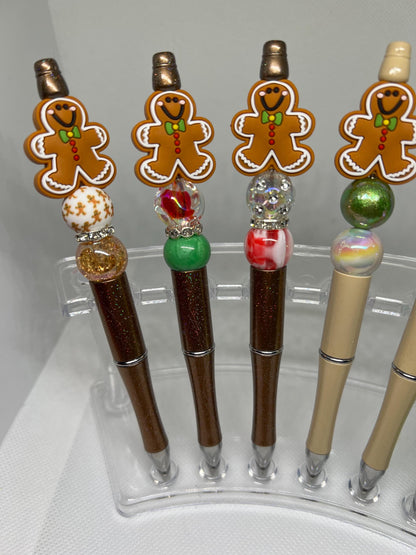 Beaded Pen Gingerbread Man Ink Pen, Christmas Pen, Nurse Gifts, Teacher Gifts, Graduation Gifts, Gifts for Her, Retractable Pen