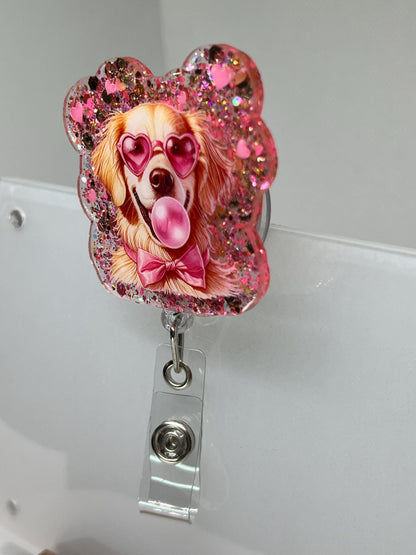 Golden Retriever Acrylic Blank Decal Set, Dog Bubble Badge, DIY Badge Reels, UVDTF sticker, Unfinished Badge Reel, Badge Reel Blanks
