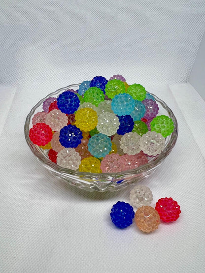 Acrylic Beads 16mm Rhinestone Luminous, Acrylic Gumball Beads in Bulk, 16mm Beads, 16mm Bubble Gum Beads, DIY ideas