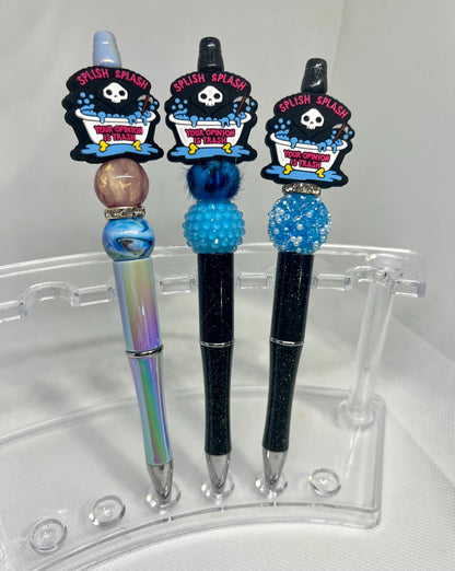 Beaded Pen Opinion is Trash Splish Splash Skeleton, Sarcastic Pen, Fun Pens Acrylic Beads, Custom Pen, Retractable Ink Pen, Graduation