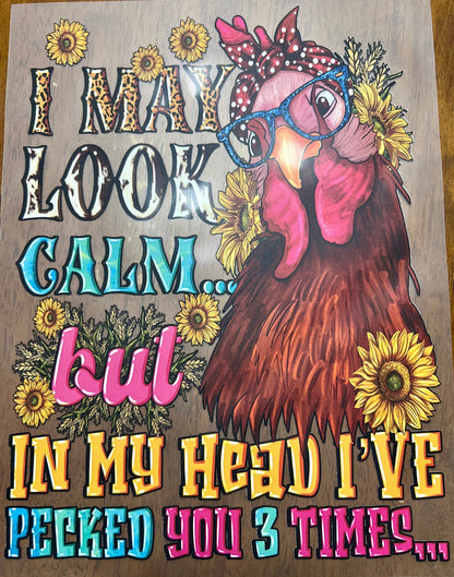 Screen Print transfer Chicken Peck