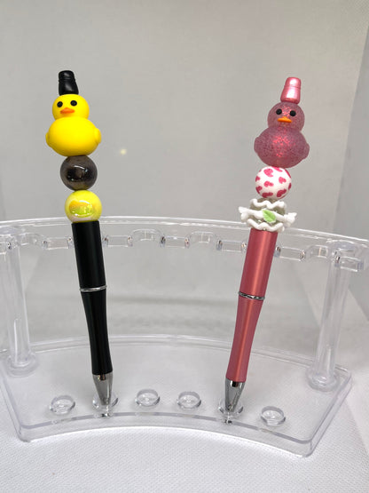 Beaded Pen 3D Duck, Duck Pen, Fun Pens Acrylic Beads, Custom Pen, Retractable Ink Pen, Gifts for her, Gifts for Teacher, Gifts for Medical