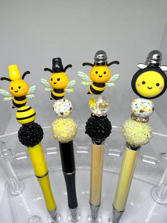 Beaded Pen Bumble Bee, Fun Pens Acrylic Beads, Custom Pen, Retractable Ink Pen, Gifts