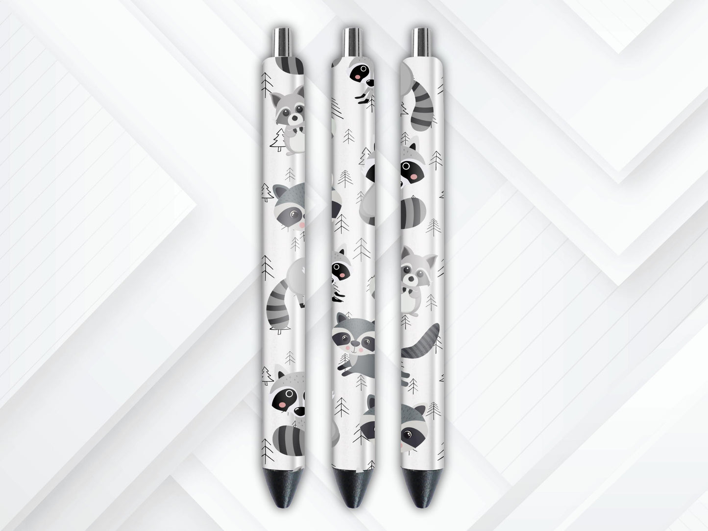 UVDTF Pen Wrap Cute Racoon, Critter Pen Wrap, Ready to apply, Permanent Waterproof Adhesive