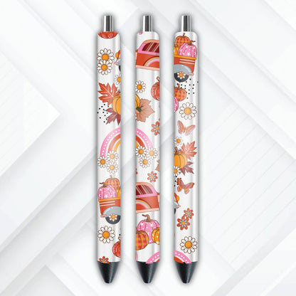 UVDTF Pen Wrap Retro Fall Pumpkins Truck Rainbow