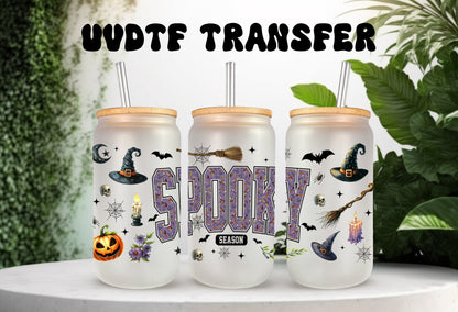Halloween Cup Wrap - 16oz Tumbler Wrap With Witch Hat & Spooky Season Decal
