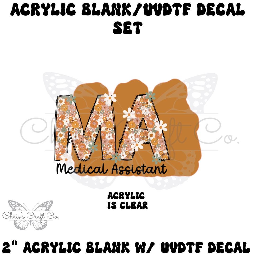 Acrylic Blank MA Retro UVDTF Decal Set, Diy Badge Reels, UVDTF sticker, Unfinished Badge Reel, Badge Reel Blanks