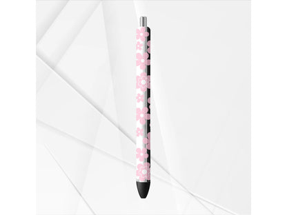 UVDTF Pen Wrap Retro Pink Daisy, Ready to Apply, Permanent Waterproof Adhesive