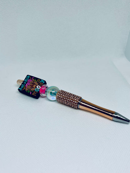 Beaded Pen Highland Cow Just a Little Moody