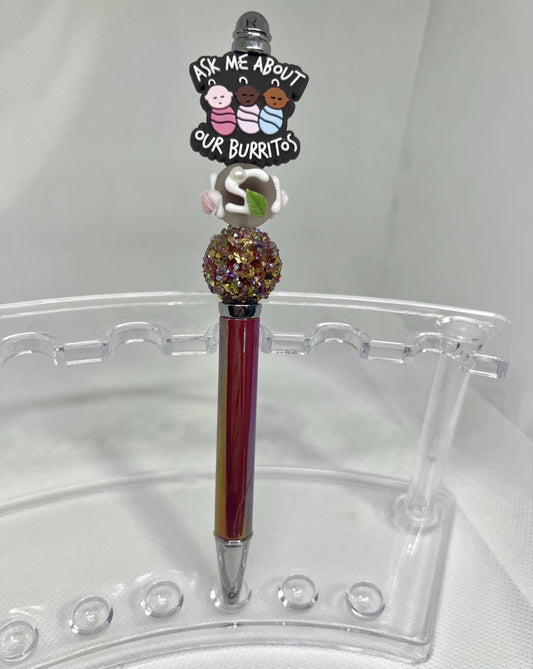 Labor Delivery Nurse Beaded Pen, Refillable Ink Pen, Sarcastic Pen, Fun Pens Acrylic Beads, Custom Pen, Retractable Ink Pen, Graduation