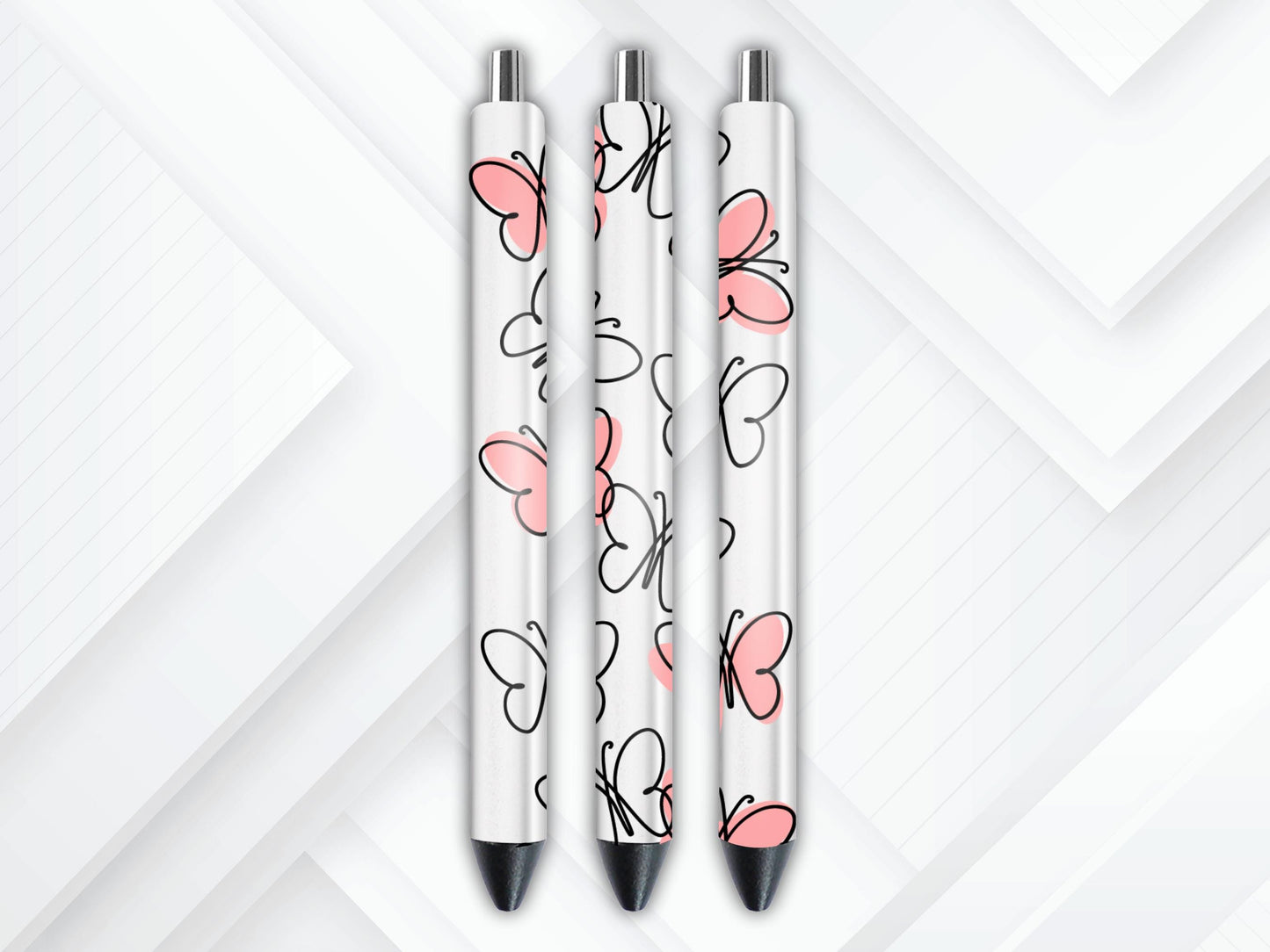 UVDTF Pen Wrap Butterfly Pink, Butterfly Wrap, Permanent Adhesive Waterproof