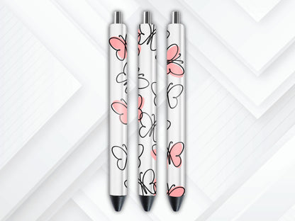 UVDTF Pen Wrap Butterfly Pink, Butterfly Wrap, Permanent Adhesive Waterproof