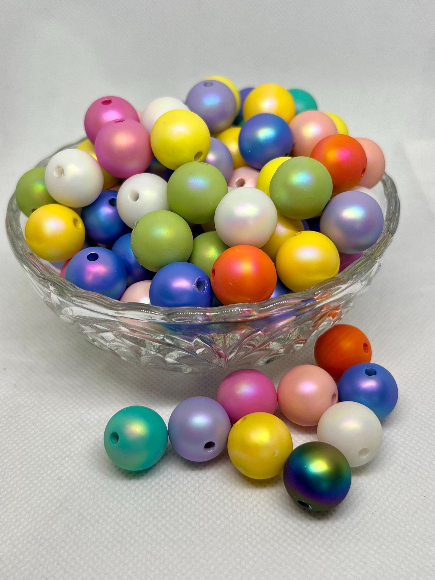 16 mm Opal Coated Acrylic Beads – Vibrant Multicolor Jewelry & Craft Supplies, Acrylic Gumball Beads in Bulk, 16mm Beads