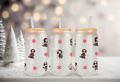 UVDTF Wrap Christmas Skeleton Lights Snowflake for 16oz Can Glass Mug Tumbler, Skeleton Wrap, Ready to apply,  Permanent Waterproof Adhesive