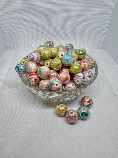 Acrylic Beads 16mm Marble Swirl Beads, Acrylic Gumball Beads in Bulk, 16mm Beads, 16mm Bubble Gum Beads, DIY ideas