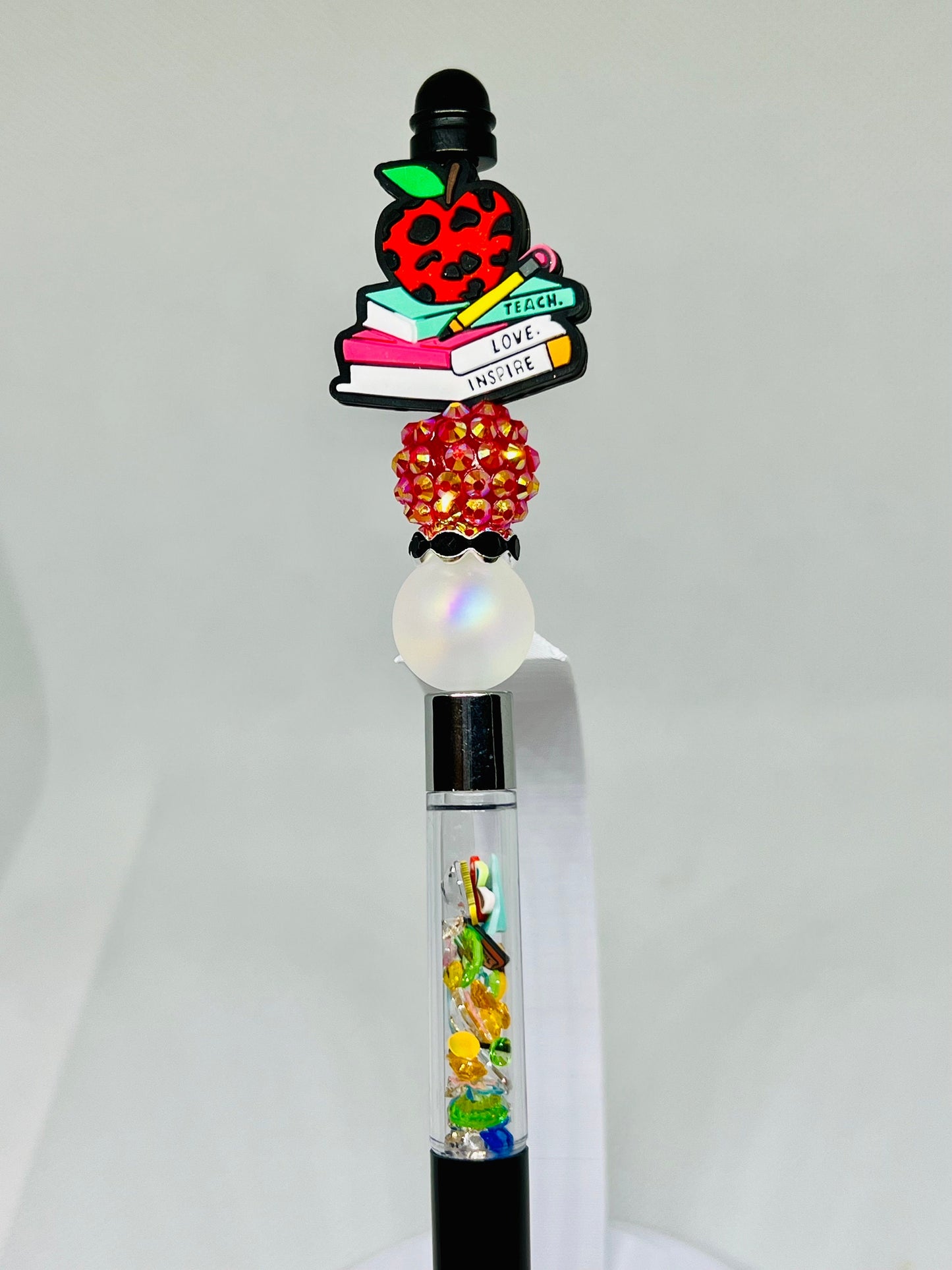 Beaded Pens, Teach Love Inspire Books , Fun Pens Acrylic  Beads, Beaded Pen, Retractable Ink Pen, Gifts