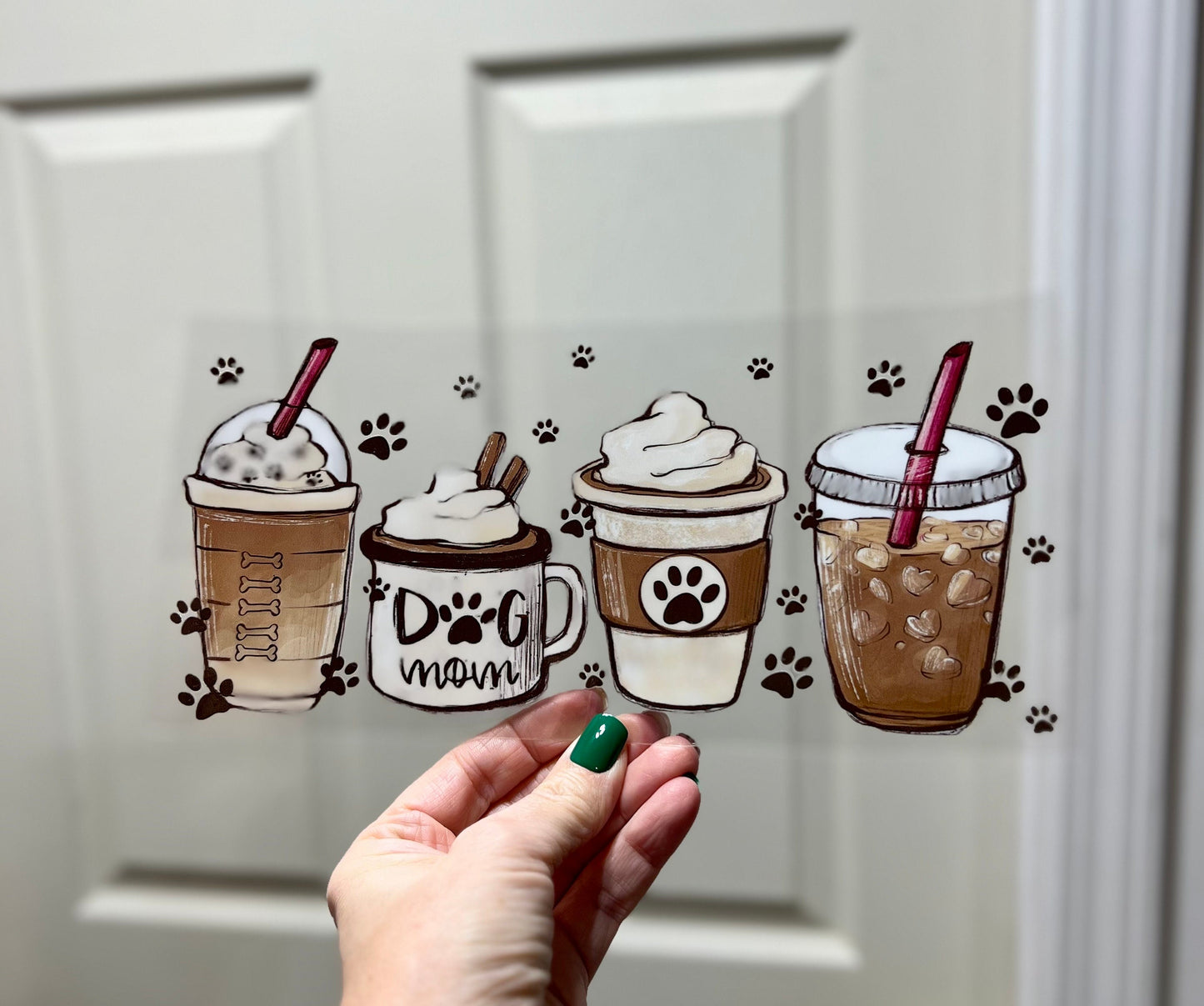 Dog Mama Can Wrap – Waterproof Iced Coffee Wrap for 16 oz Can | Durable Adhesive