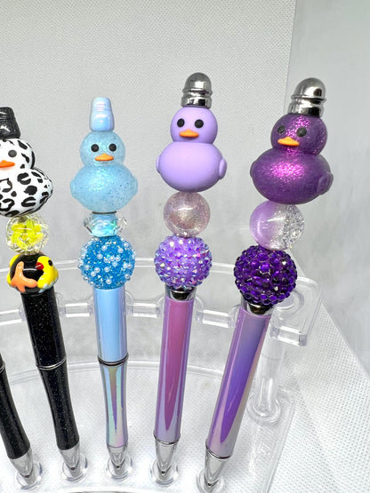 Beaded Pen 3D Duck, Duck Pen, Fun Pens Acrylic Beads, Custom Pen, Retractable Ink Pen, Gifts for her, Gifts for Teacher, Gifts for Medical
