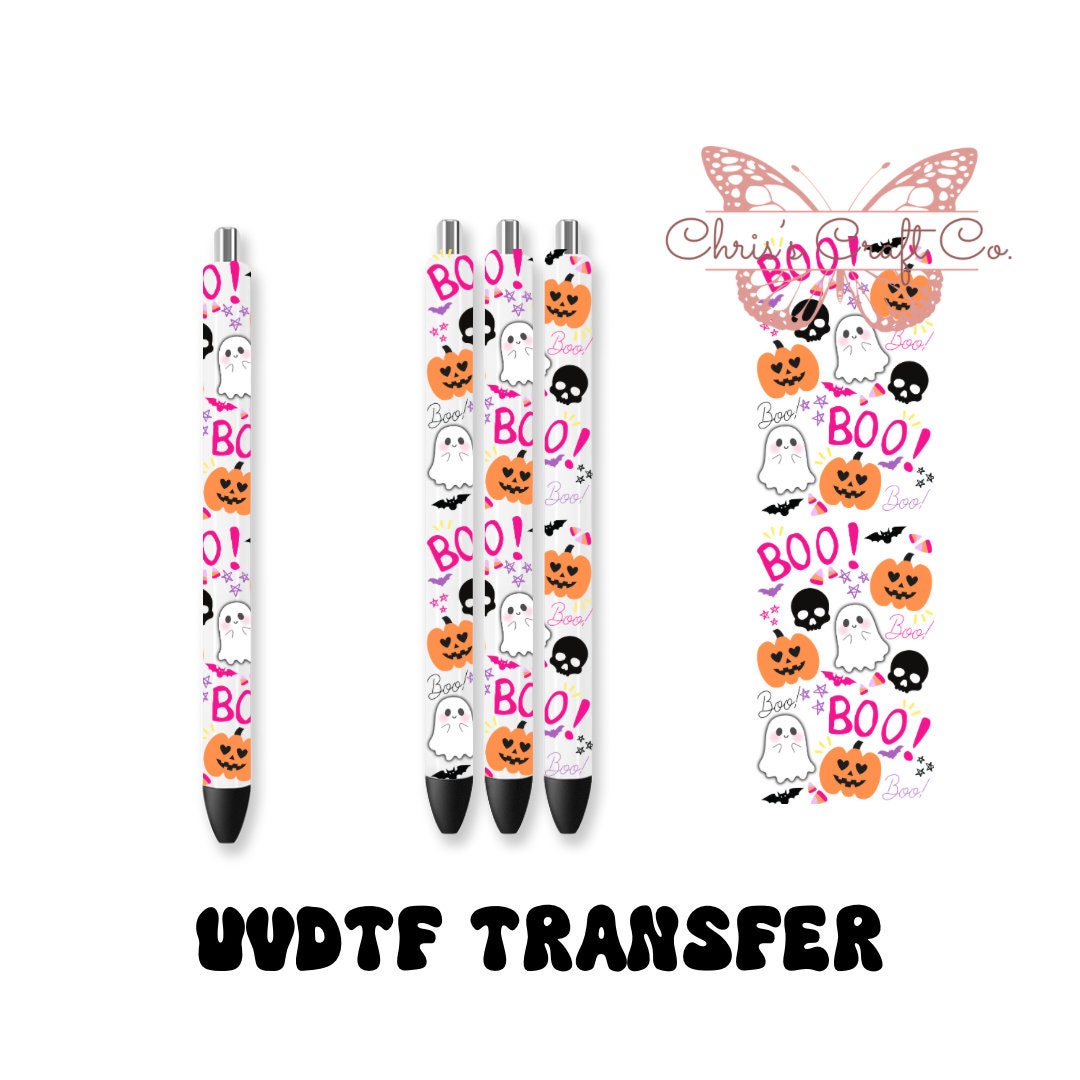 UVDTF Pen Wrap Boo Pumpkin Ghost, Halloween Pen