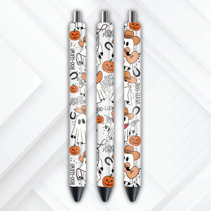 UVDTF Pen Wrap Cowboy Ghost, Halloween Wrap, Permanent Adhesive Waterproof, Ready to apply