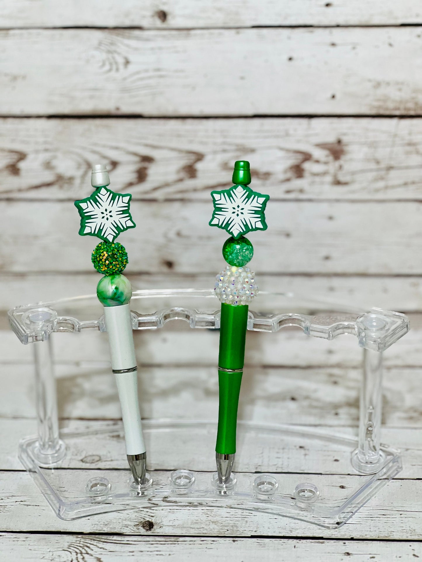 Beaded Pen Snowflake, Fun Pens Acrylic Beads, Custom Pen, Retractable Ink Pen, Gifts for her, Teach