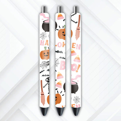 UVDTF Pen Wrap Halloween Boo Skeleton, Halloween Wrap, Permanent Adhesive Waterproof, Ready to apply