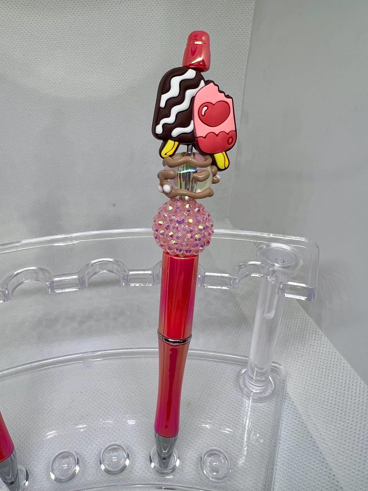 Beaded Pen Ice Cream Summer, Fun Pens Acrylic  Beads, Beaded Pen, Retractable Ink Pen, Graduation Gift, Nurse Gift, Teacher Gift