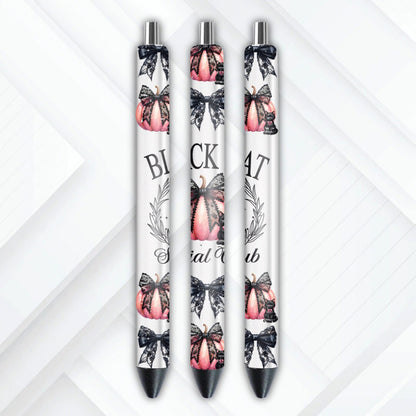 UVDTF Pen Wrap Black Cat Social Club Coquette Bows