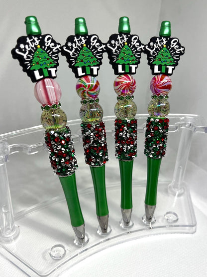 Beaded Pen Let’s Get Lit Ink Pen, Christmas Pen, Nurse Gifts, Teacher Gifts, Graduation Gifts, Gifts for Her, Retractable Pen