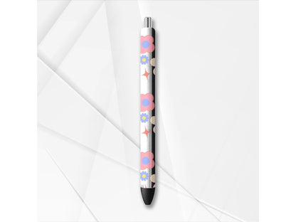 UVDTF Pen Wrap Retro Flowers, Ready to Apply, Permanent Waterproof Adhesive, Bundle and Save