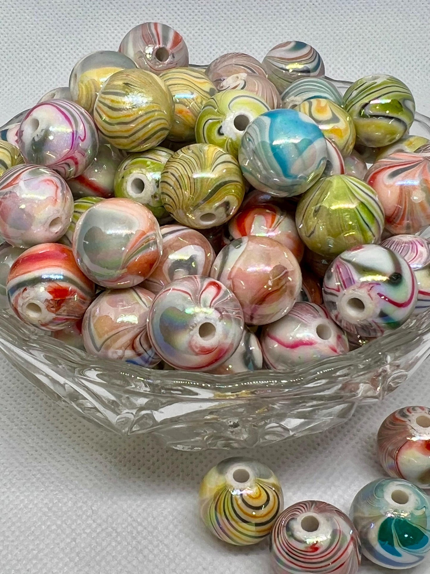 Acrylic Beads 16mm Marble Swirl Beads, Acrylic Gumball Beads in Bulk, 16mm Beads, 16mm Bubble Gum Beads, DIY ideas