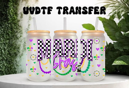 UVDTF Wrap Checkered Mardi Gras Beads