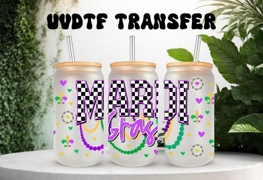 UVDTF Wrap Checkered Mardi Gras Beads