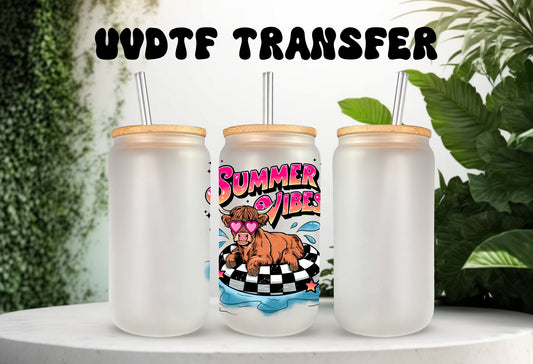 UVDTF Decal Summer Vibes Highland Cow