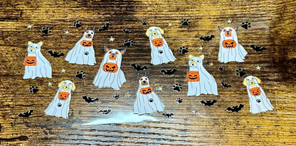 UVDTF Wrap Halloween Spooky Ghost Dogs for 16oz Can Glass Mug Tumbler, Ready to apply, Permanent adhesive, Double Sided option