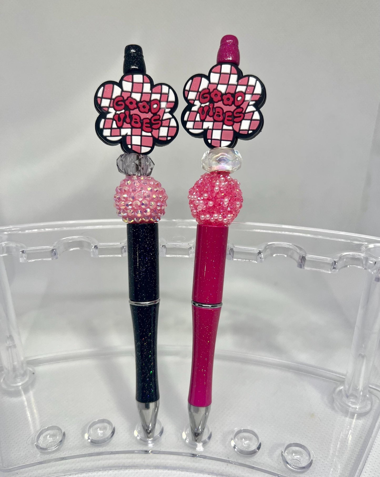 Retro Flower Beaded Pen, Refillable Ink Pen, Sarcastic Pen, Fun Pens Acrylic Beads, Custom Pen, Retractable Ink Pen, Graduation
