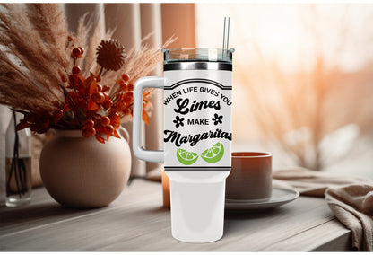 UVDTF Wrap Limes Make Margaritas 16 oz Can Glass Mug Tumbler, Ready to Apply, Permanent Waterproof Adhesive