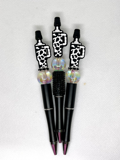 Beaded Tumbler Cow Print Ink Pen, Sarcastic Pen, Fun Pens Acrylic Beads, Custom Pen, Retractable Ink Pen, Gifts, Graduation